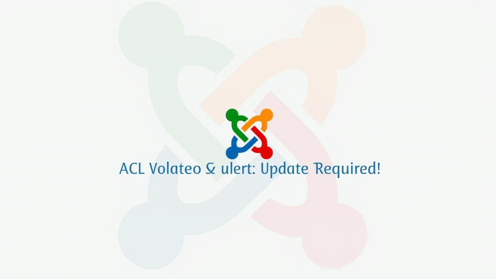ACL Violation in Joomla: Security Update Needed Now