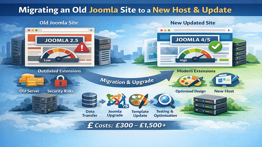 Cost to Migrate an Old Joomla Site to a New Host and Update It (UK 2026 Guide)